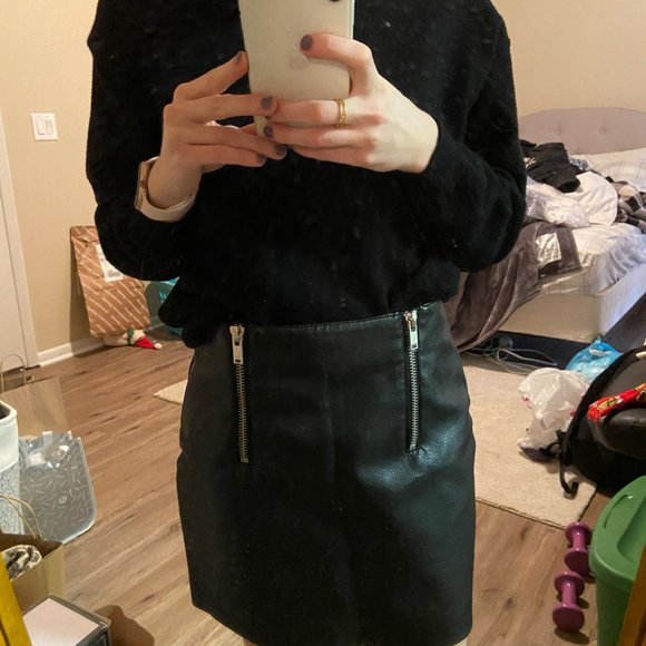 Forever 21 Leather Mini Skirt - Picture 2 of 2